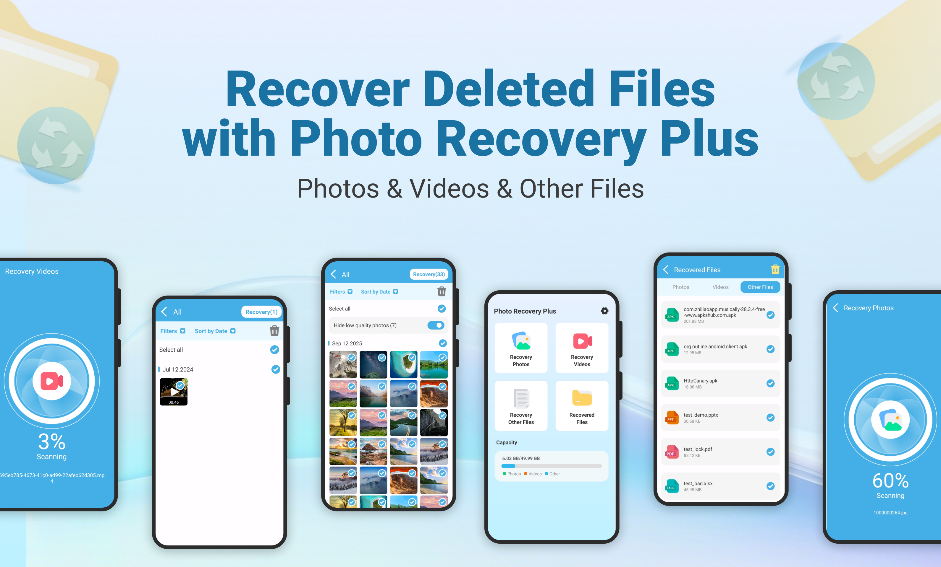 Photo Recovery Plus App Interface